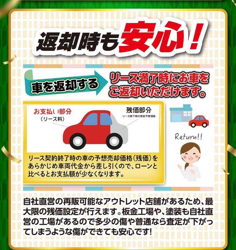 返却時も安心！